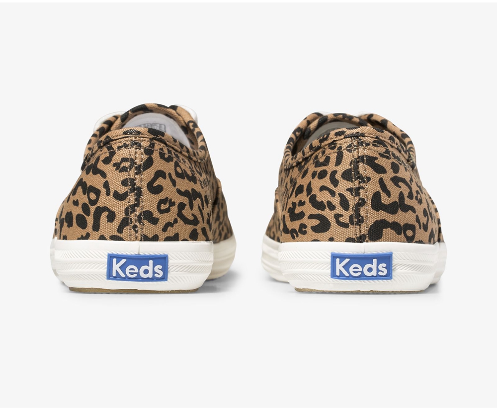 Πανινα Παπουτσια Γυναικεια - Keds Washable Champion Animal - Καφε - SRLGF4892